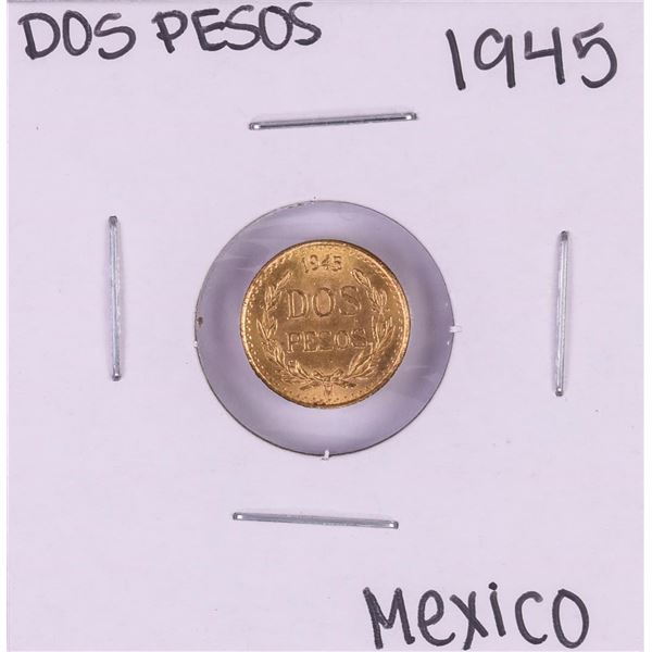 1945 Mexico Dos Pesos Gold Coin