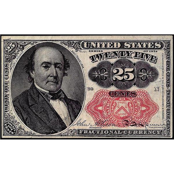 1874 Fifth Issue Twenty Five Cents Fractional Currency Note