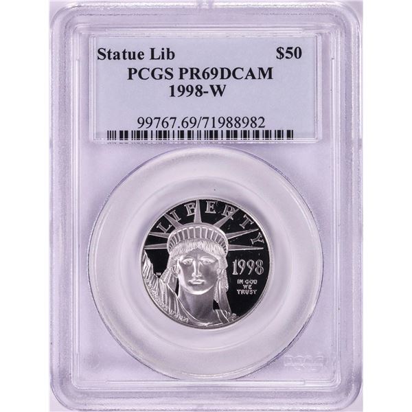1998-W $50 Proof American Platinum Eagle Coin PCGS PR69DCAM
