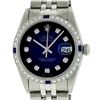 Image 2 : Rolex Men's Stainless Steel Blue Vignette Diamond & Sapphire Datejust Wristwatch