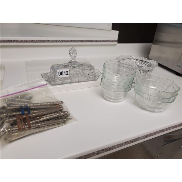 Vintage Crystal Butter Dish