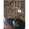 Image 1 : Brass Fireplace Set and Wood Bundle
