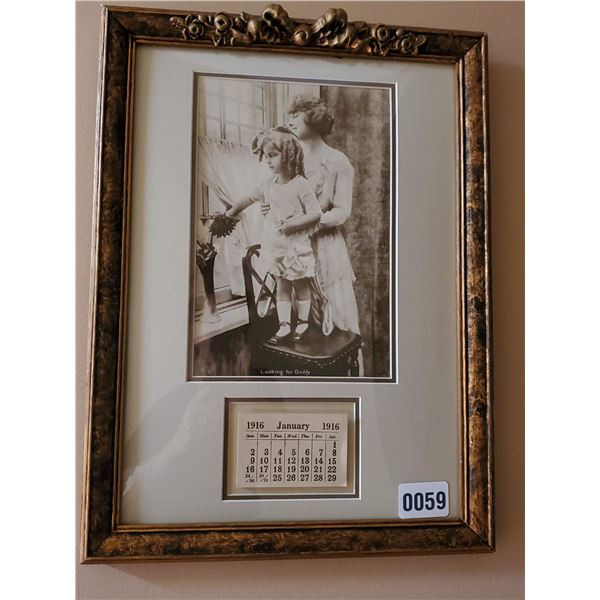 Framed print with calendar