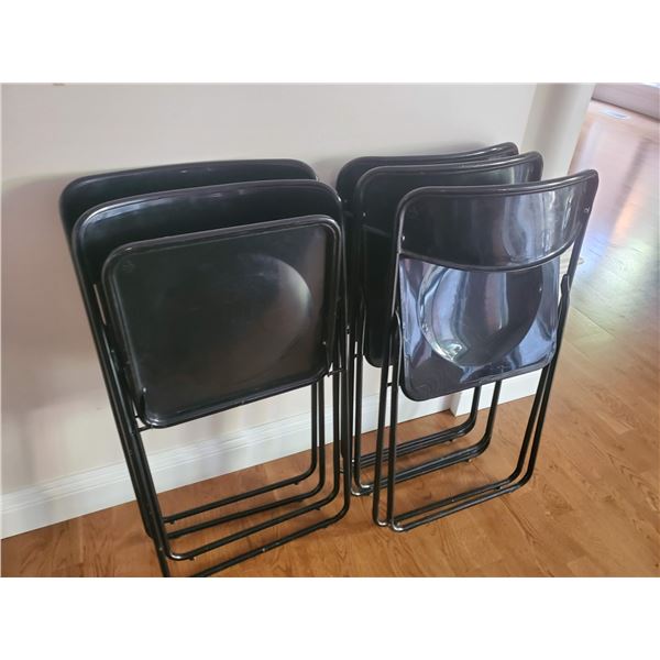 5 Black Folding Chairs