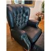 Image 2 : Black Leather Tufted Wing Back Armchair
