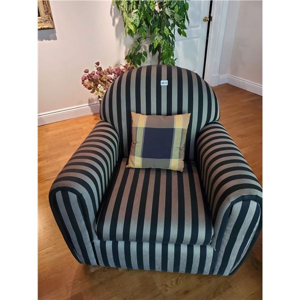 Two Striped Arm Chairs