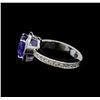 Image 3 : 2.90 ctw Tanzanite and Diamond Ring - 14KT White Gold