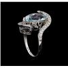Image 4 : 4.46 ctw Aquamarine and Diamond Ring - 14KT White Gold