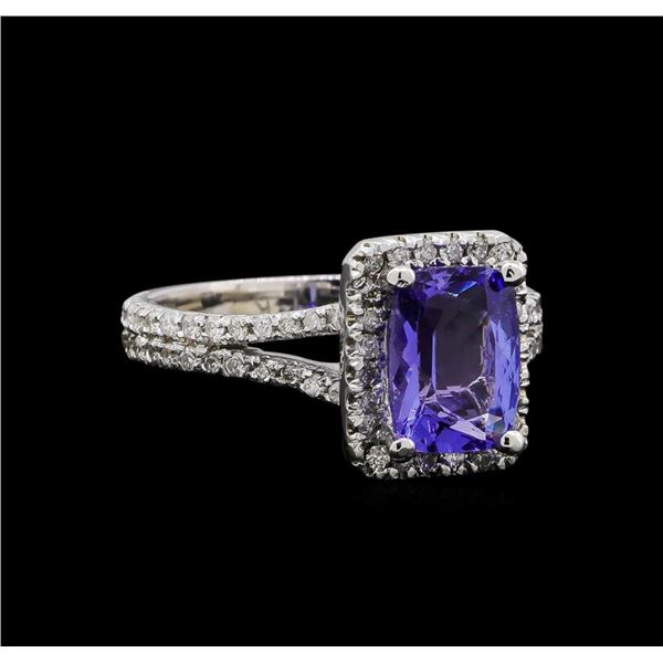 14KT White Gold 1.83 ctw Tanzanite and Diamond Ring