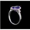 Image 4 : 14KT White Gold 2.66 ctw Tanzanite and Diamond Ring