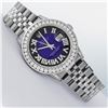 Image 3 : Rolex Mens Stainless Steel Blue Vignette Roman 3 ctw Diamond Datejust Wristwatch