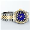 Image 4 : Rolex Mens 2 Tone Blue Vignette String Pyramid Diamond Datejust Wristwatch