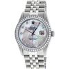 Image 1 : Rolex Mens Stainless Steel Mother Of Pearl Diamond 36MM Oyster Perpetual Datejus