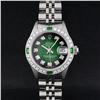 Image 1 : Rolex Ladies Stainless Steel 26MM Green Vignette Diamond Oyster Perpetual Dateju