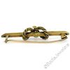 Image 3 : Antique Victorian 15kt Yellow Gold Seed Pearl Knot Bar Pin Brooch