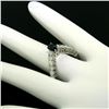 Image 6 : 18k White Gold 1.64 ctw Oval Sapphire Solitaire Round Diamond Chevron V Band Rin