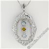 Image 6 : 18kt White Gold 2.15 ctw Aquamarine, Citrine, & Diamond Open Milgrain Pendant Ne