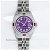 Image 3 : Rolex Ladies Stainless Steel 26MM Purple String Diamond Lugs Datejust Wristwatch