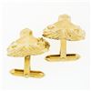Image 5 : Vintage 14k Yellow Gold Large Detailed Diamond Eye Lion Head Swivel Cufflinks