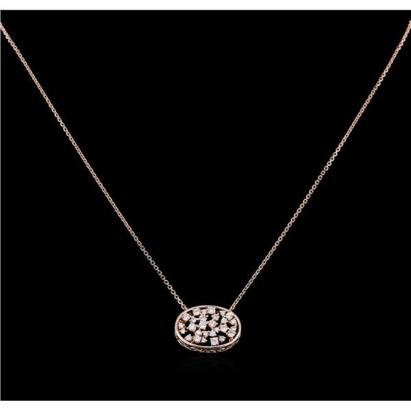 0.61 ctw Diamond Necklace - 14KT Rose Gold