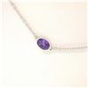 Image 3 : 14k White Gold 19.72 ctw 18 Station Oval Amethyst by the Yard 38" Chain Necklace