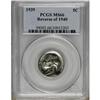 Image 1 : 1939 5C Reverse of 1940 MS66 PCGS