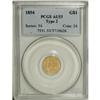 Image 1 : 1854 G$1 Type Two AU53 PCGS