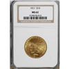 Image 1 : 1911 $10 MS62 NGC