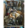 Image 2 : 2 BOXES OF MISC. FIGURINES, GLOBE, SERVING TRAY, ETC.