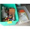 Image 1 : 2 BINS OF MISC. KIDs WOODEN TOYS, BOOKS, ETC.