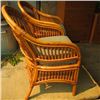 Image 2 : 3 PIECE WICKER CHAIR & FOOTSTOOL SET