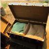 Image 2 : METAL BOUND TRUNK WITH ASST. BLANKETS