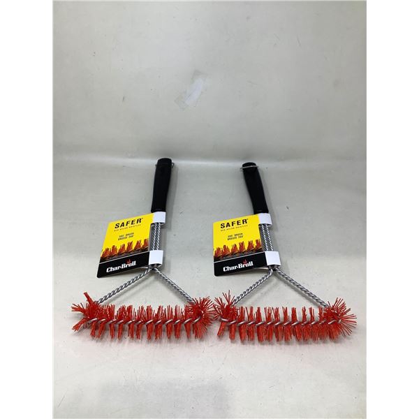 NEW Char-Broil Safer Red Nylon Bristles 360 Grill Brush Lot Of 2