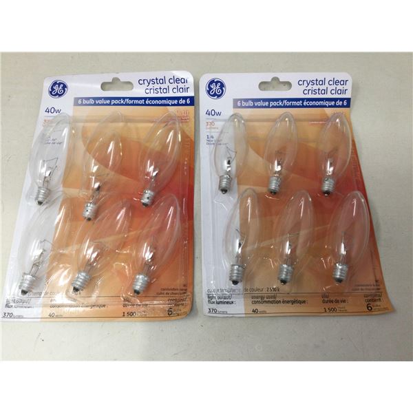 Crystal Clear 40W Light bulbs (6 x 2pck)