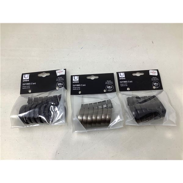 Umbra Clip Rings (5/8") Lot Of 3