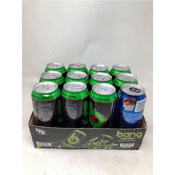 Bang Energy Sour Heads W/ 1 Beaver Buzz Can (12 X 473ML)