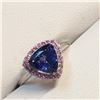 Image 2 : Platinum950 Natural Tanzanite(1.8ct) Ruby(0.2ct) Ring (~Size 6) (~weight 3.05g), Made in Canada, App