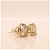 Image 3 : 14K Yellow Gold Moissanite(5ct) Earrings (~weight 1.97g), Made in Canada, Appraised Retail $2070