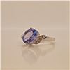 Image 2 : 10K White Gold Natural Tanzanite(1.2ct) Diamond(0.04ct) Ring (~Size 6.25) (~weight 2.1g), Made in Ca