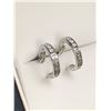 Image 1 : Elegant Ladies 925 silver hoop earring set with side stones