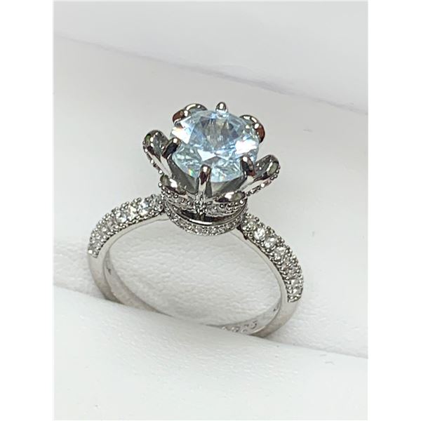 Brilliant Cut 1.0 Solitaire Stone Ladies 14K GP Engagement ring