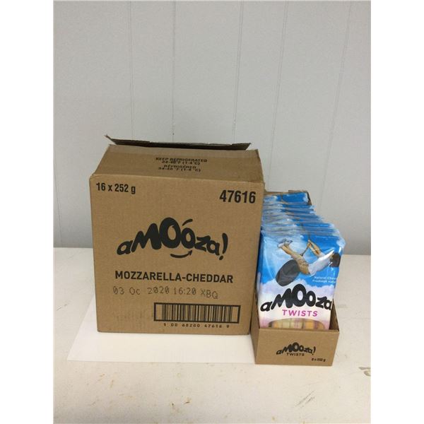 Case of Frozen Amooza Mozzarella-Cheddar Cheese Twists (16 x 252g)