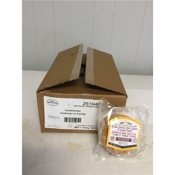 Case of Frozen Grand Prairie Cheeseburgers (12 x 153g)