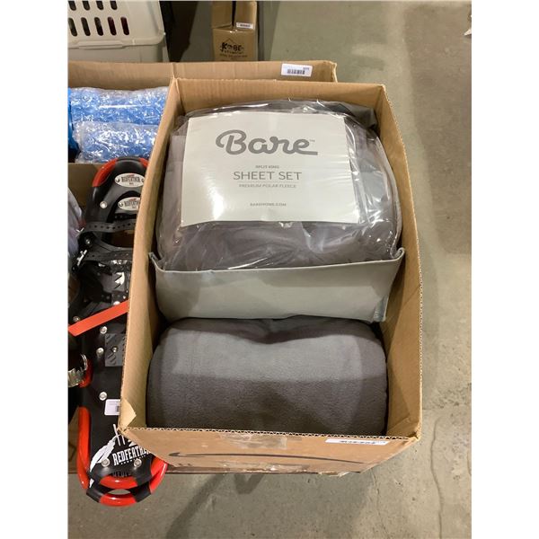 Bare Split King Size Polar Fleece Sheet Set