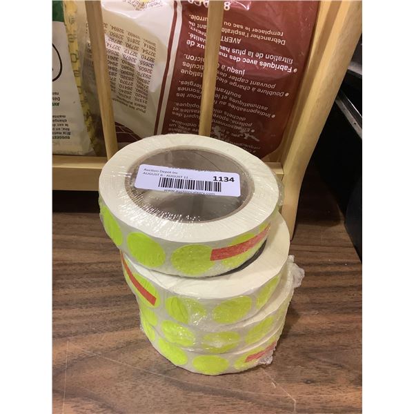 Lot of 4 Circle Inventory Label Rolls