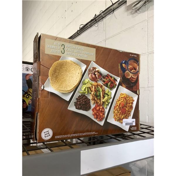 Over-And-Back Set of 3 Porcelain Platters