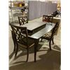 Image 2 : Wooden Dining Table w/ Glass Top and 4 Chairs (40in x 66 1/2in x 30 1/2in)
