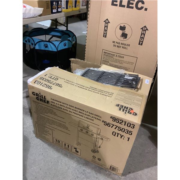 Grill Chef 3-Burner w/ Side Burner LP Gas Grill - Model: GCB371CSP