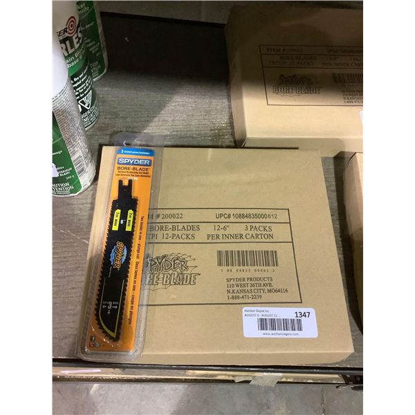 Case of 12 6in 3-Pack Spyder Bore-Blade Universal Reciprocating Saw Blades