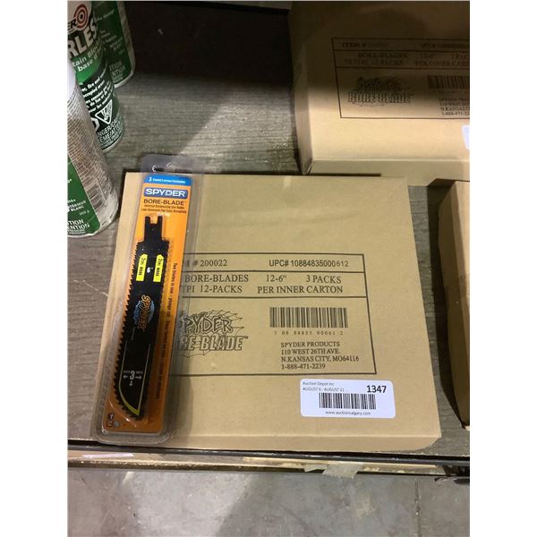 Case of 12 6in 3-Pack Spyder Bore-Blade Universal Reciprocating Saw Blades